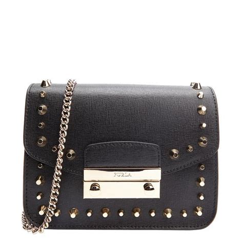 black studded handbags|furla small studded black handbags.